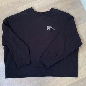 H&M Oversized Black Sweatshirt with Diamond detail
